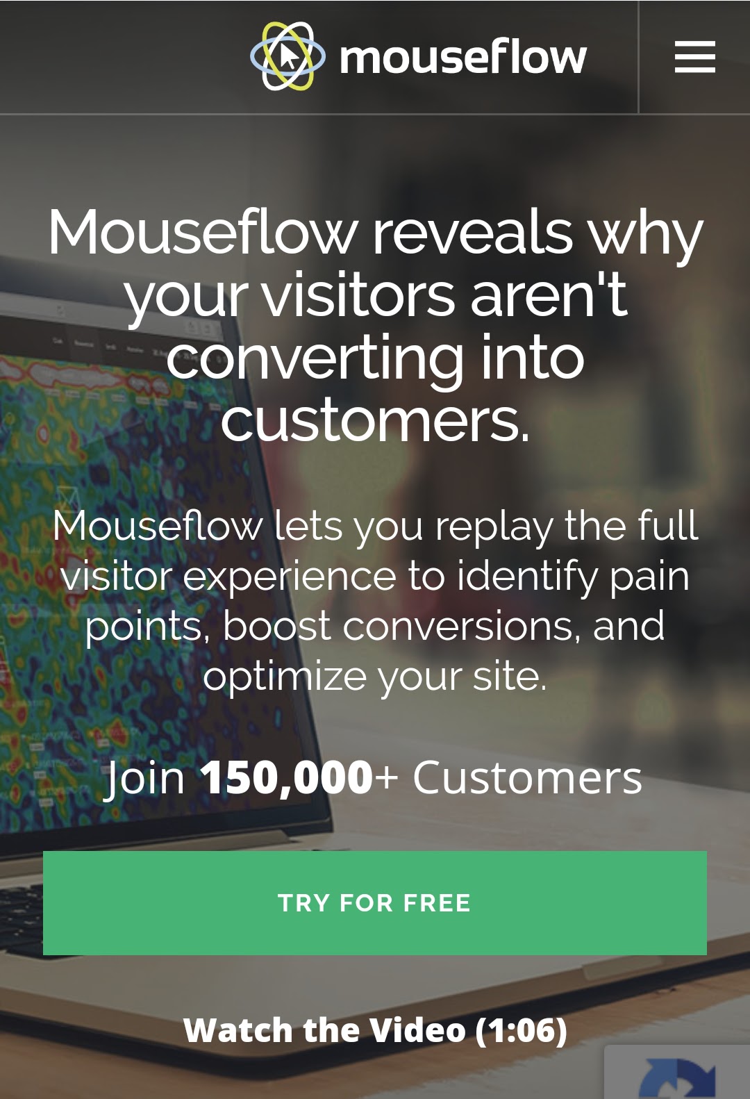 mouseflow mobile landing page