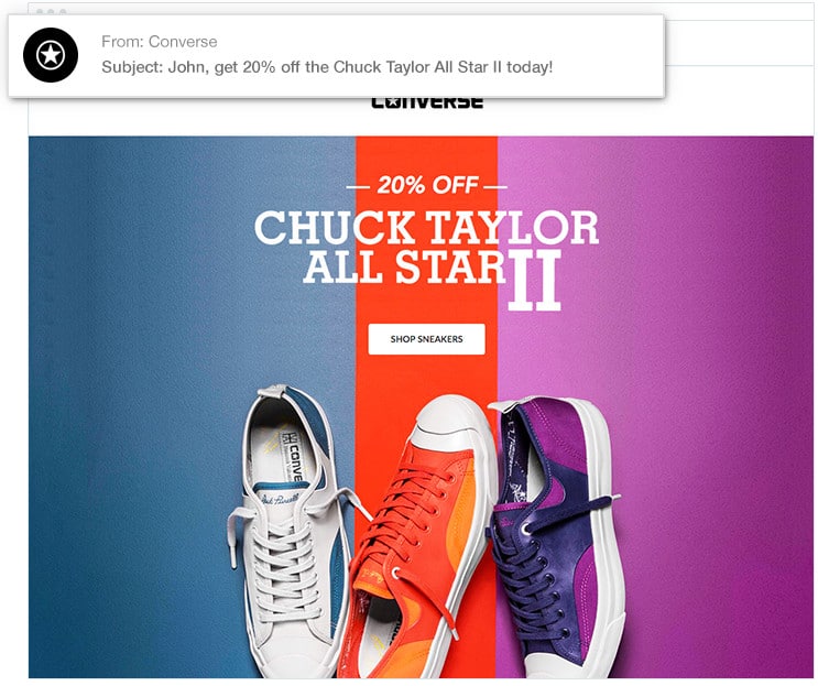 Converse email marketing