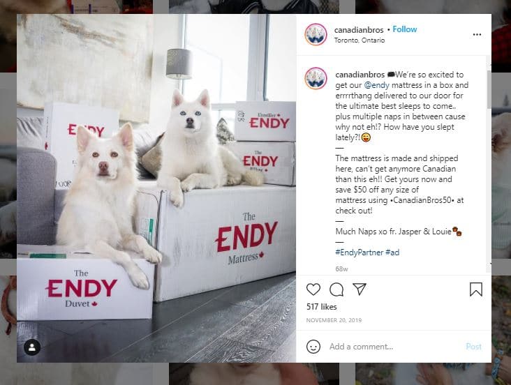 Endy works with influencers