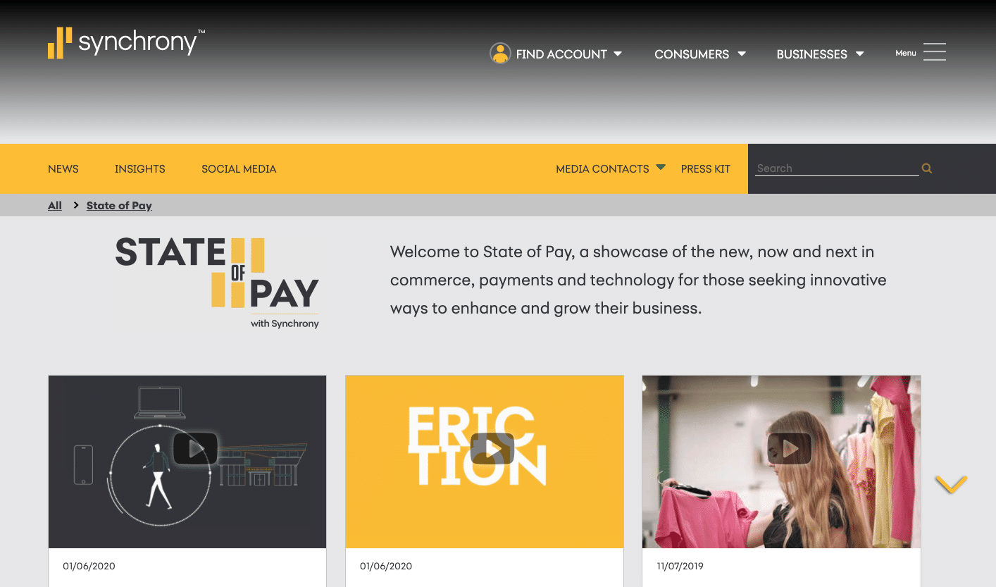Synchrony wants to be positioned as an expert in payment innovation